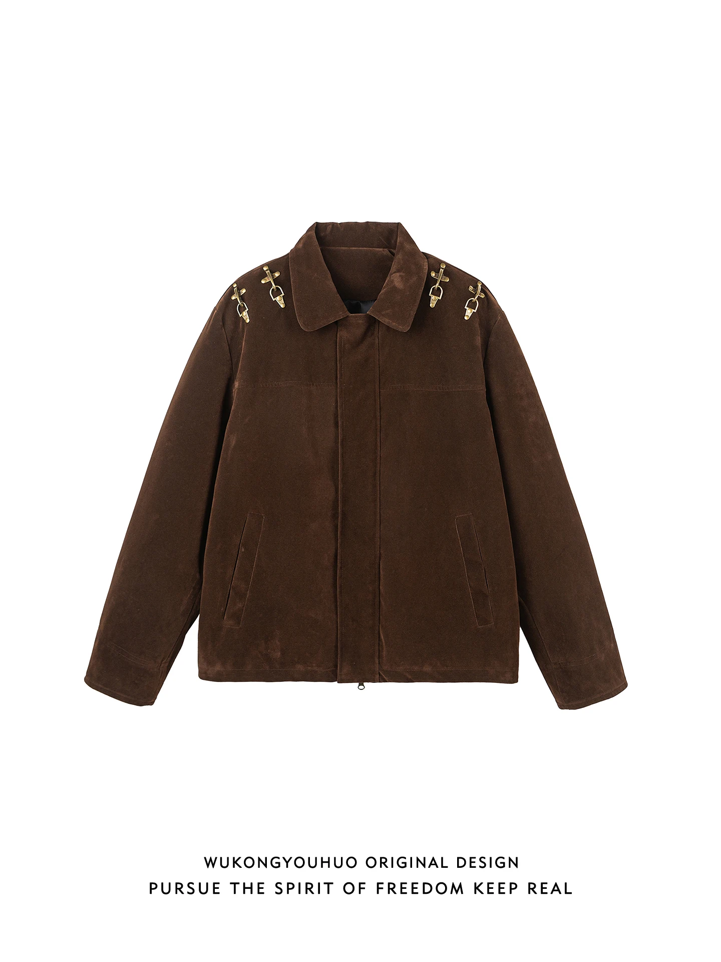 

Мужская свободная бархатная повседневная одежда в стиле ретро в американском стиле с воротником-джатом и металлическим синим модным брендом, весенняя молодежная брендовая верхняя одежда (3) Sle