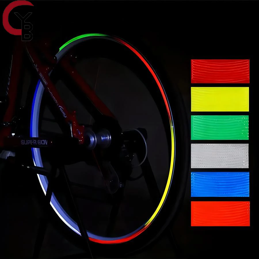 

6 Pcs Bicycle Wheel Reflective Fluorescent Stickers, Bicycle Warning Safety Bicycle Wheel Rim Spoke Decoration Tape