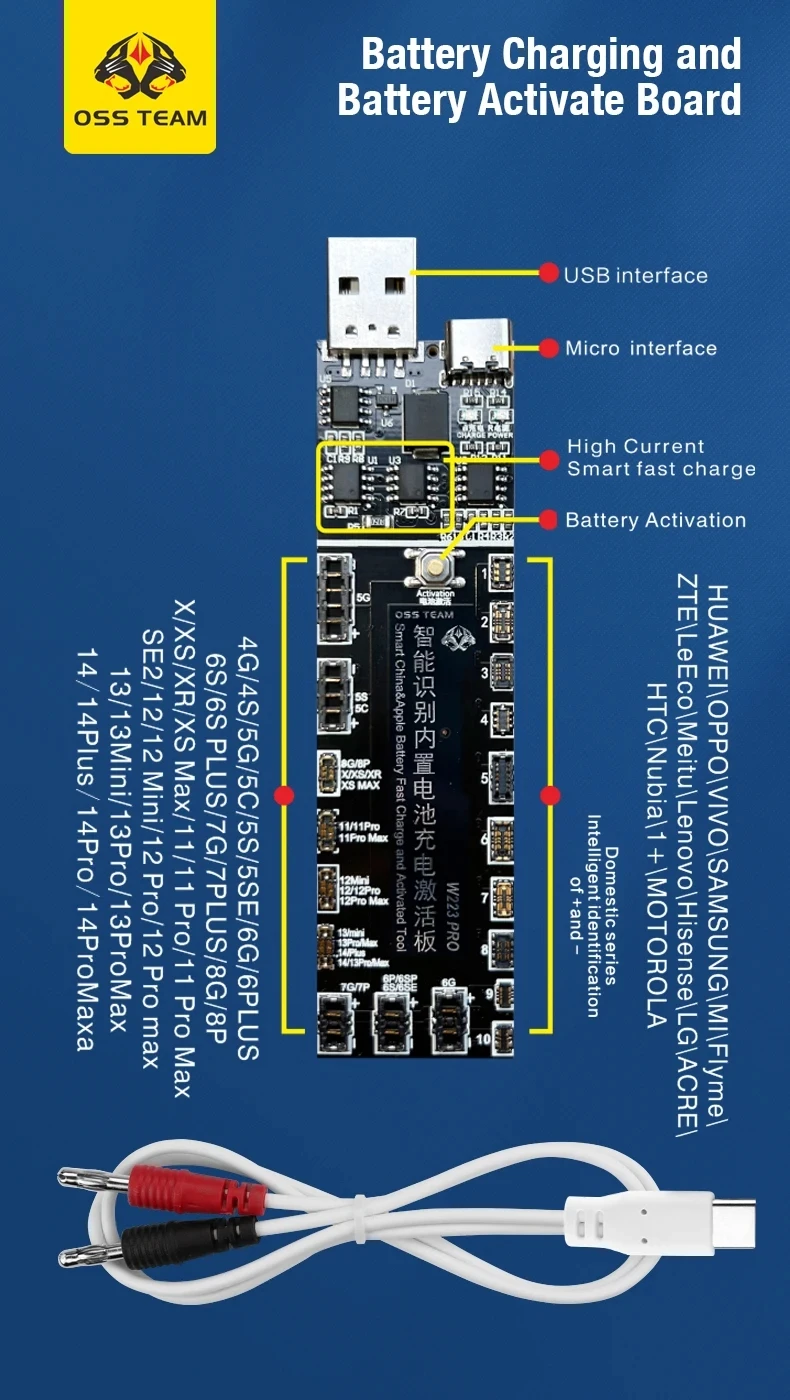 Phone Battery Activation Board For Huawei Xiaomi Samsung IPhone 5 -X XR XS XSMAX 11 12 13 14 Battery Charging Activation Tool