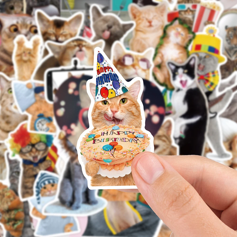 10/30/65pcs Funny Cute Cat Meme Stickers Kid Toy Scrapbook Notebook Motorcycle Laptop Car Phone Guitar Waterproof Sticker Decals