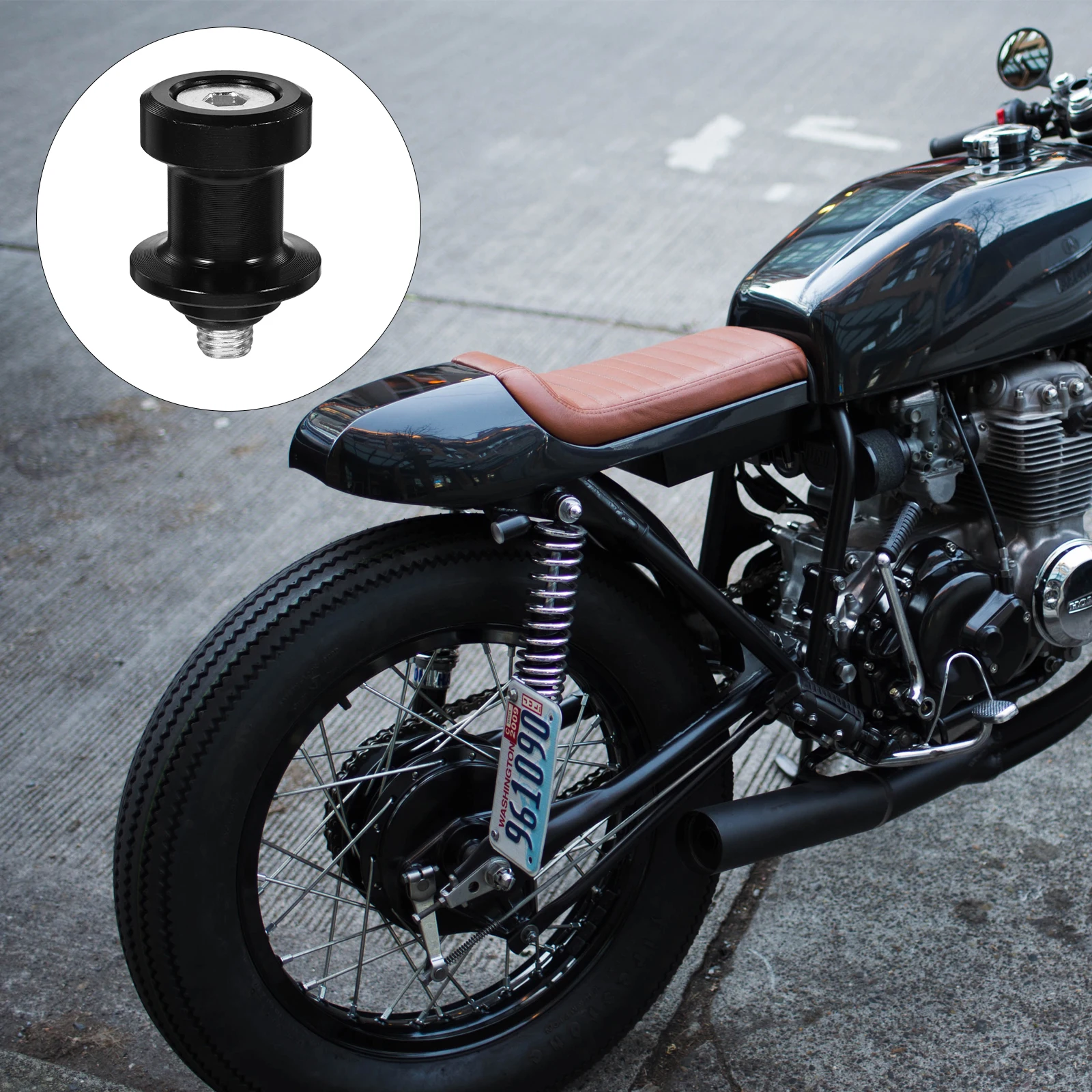 

2pcs Motorcycle Lifting Nails Black 8mm Aluminum Alloy Swing Arm Stand Screws Rear Frame Assembly Durability Performance