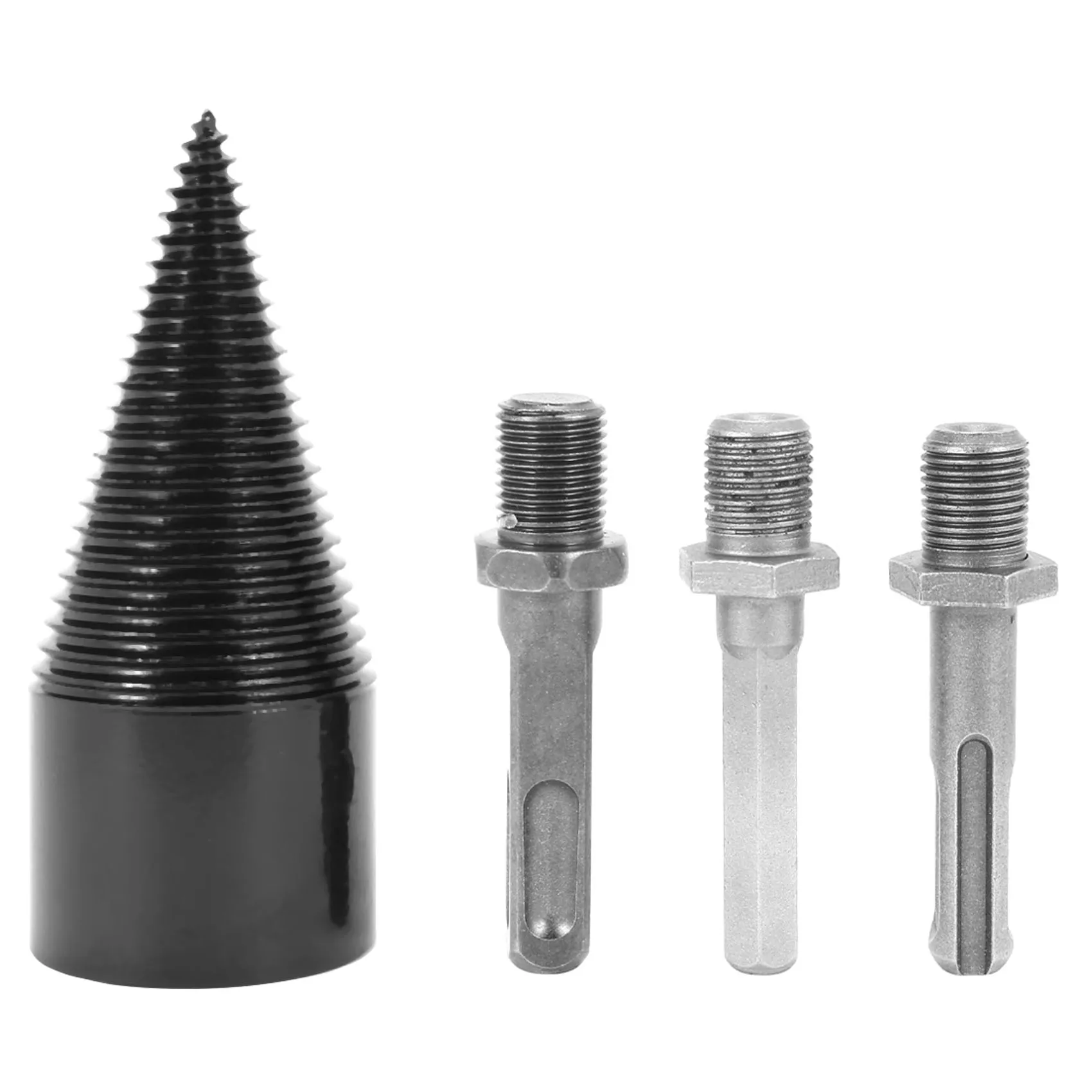 

3Pcs Firewood Log Splitter Drill Bits, Removable Wood Splitter Drill Bits, Hex Square Round Hanle Drill