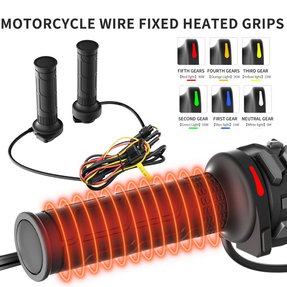 

1 пара 12 В 22 мм мотоциклетные ручки с подогревом, универсальные мотоциклетные горячие ручки, регулируемая температура, мотоциклетные ручки с подогревом