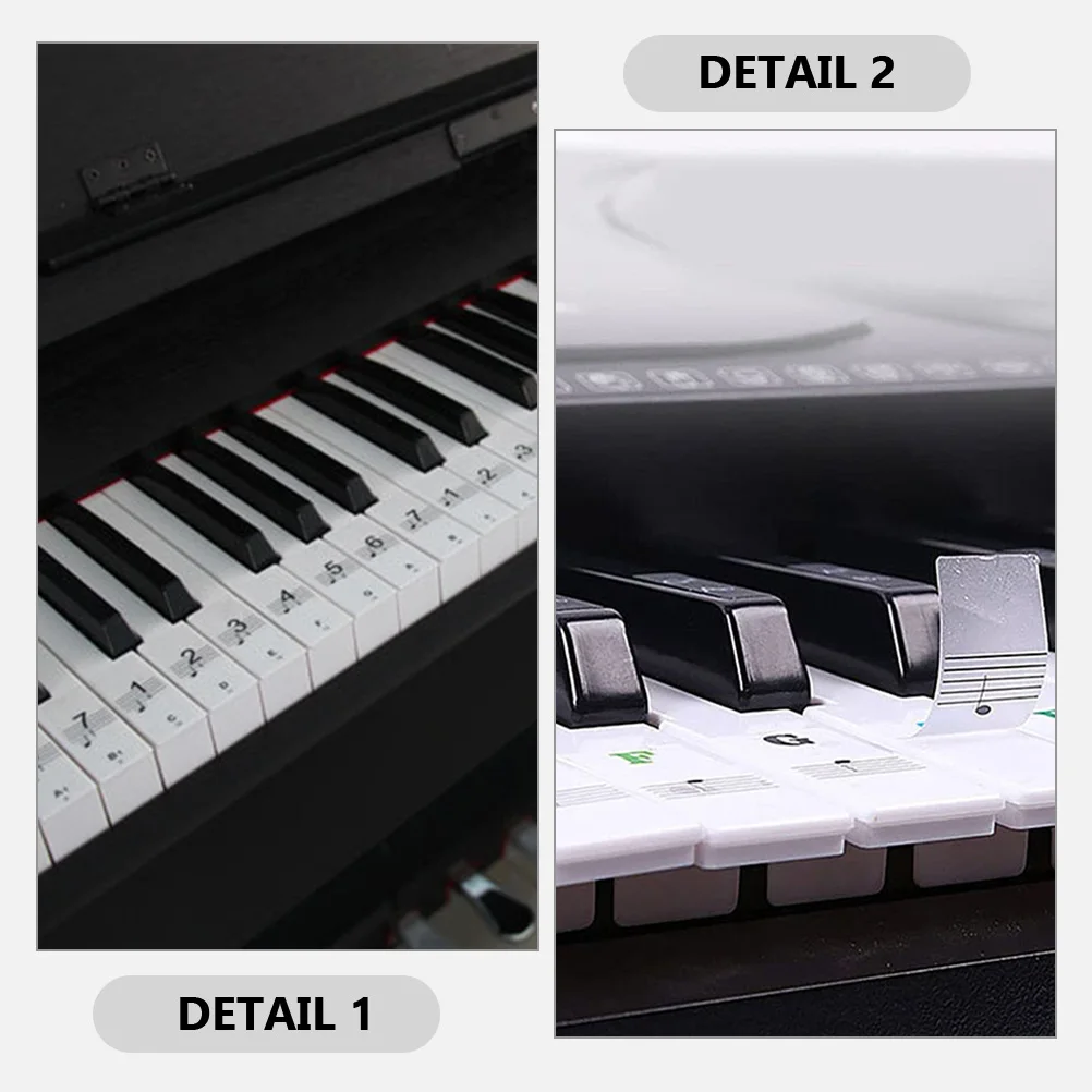 

3 Pcs Piano Stickers Keyboard for Keys Removable Detachable Note Accessories Pvc