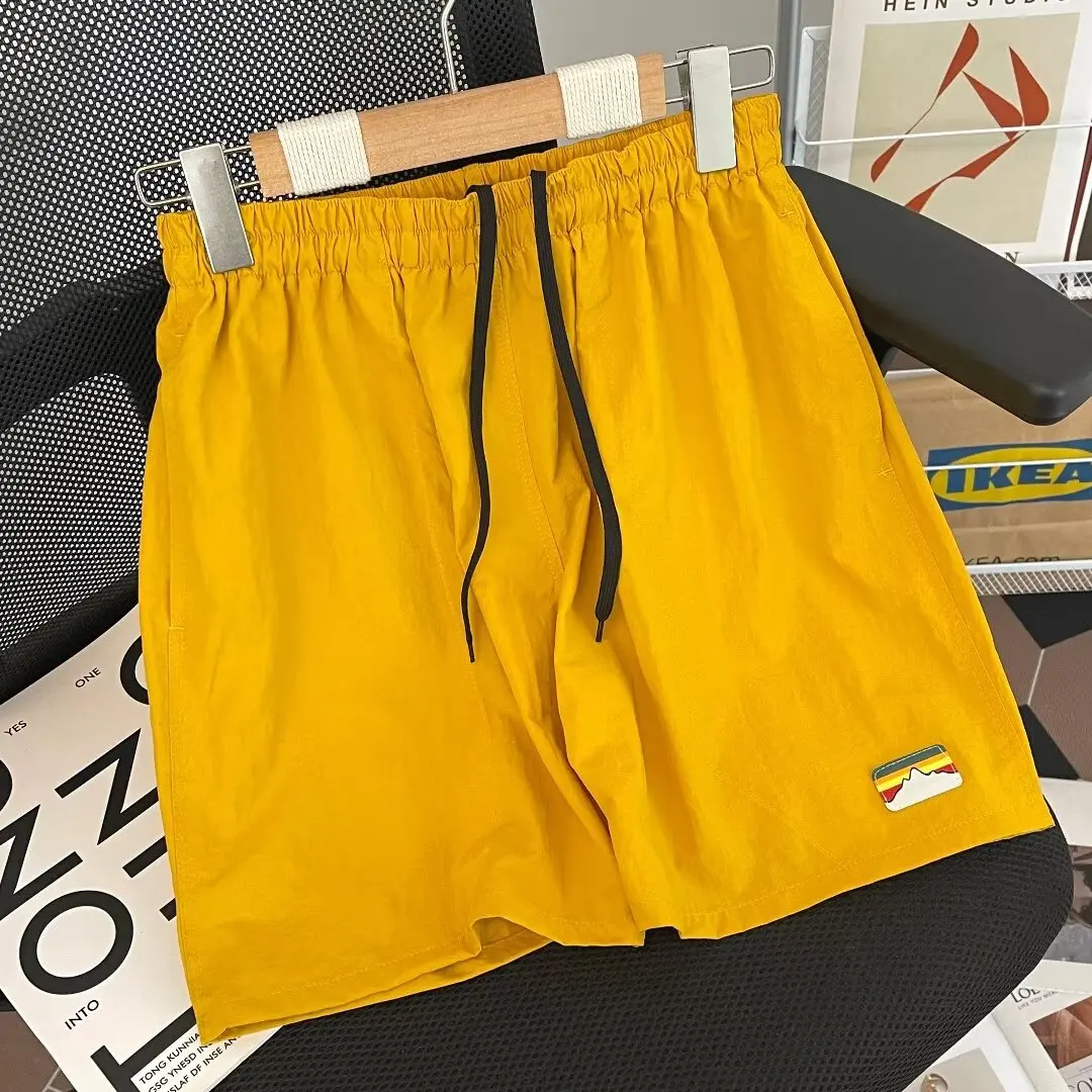 Guke Street Outdoor Elastische Taille Sneldrogende Korte Broek Strandshort Snoepkleurige Losse Hardloopbroek Vierpuntsbroek