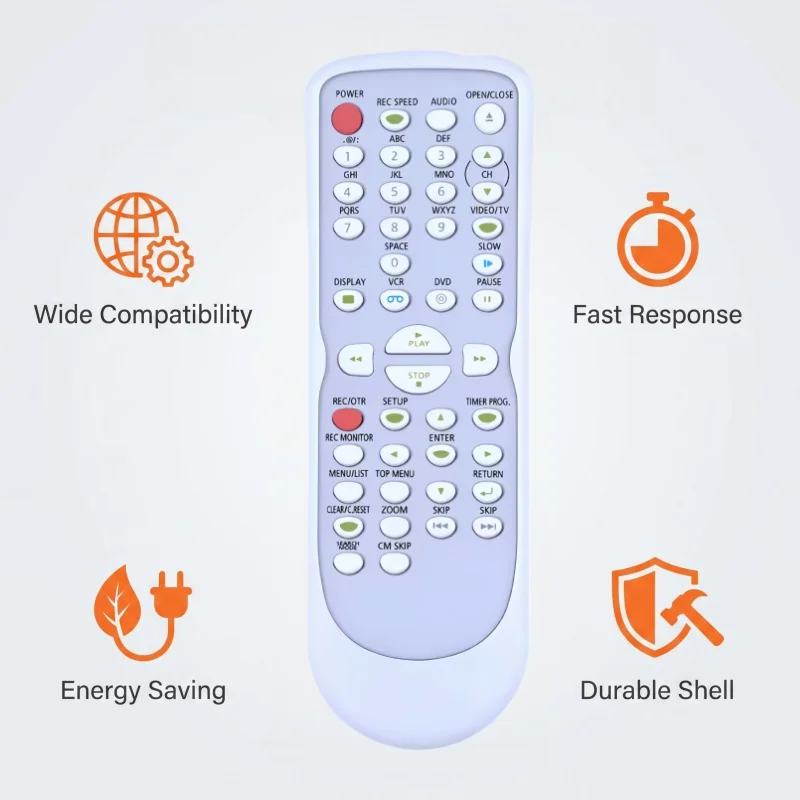 New NB108 Universal Remote Control for Emerson Sylvania EDVR95E EWR20V4 DVD VCR Combo - Requires Replacement Battery