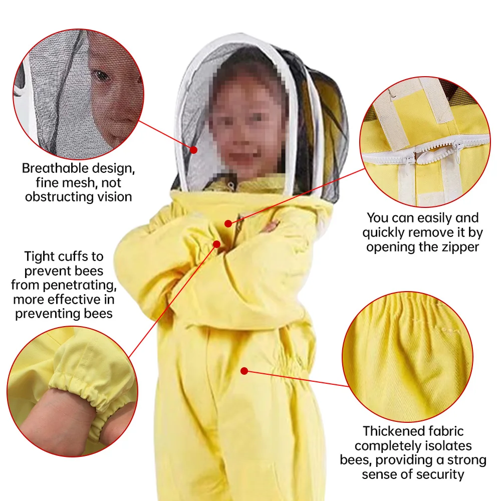 Yellow Protective Beekeeping Jacket bee-proof suit bee-keeping tool bee-proof suit bee-proof jumpsuit