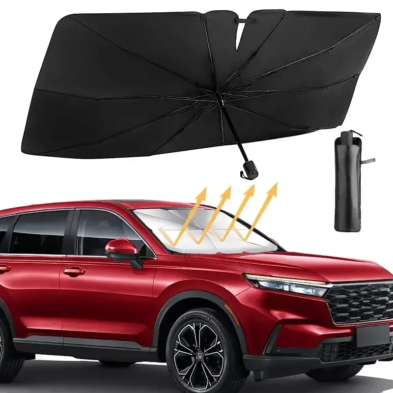 Parasol para parabrisas de automóvil, sombrilla para coche con diseño en V mejorado, visera telescópica innovadora para aislamiento térmico, Prot