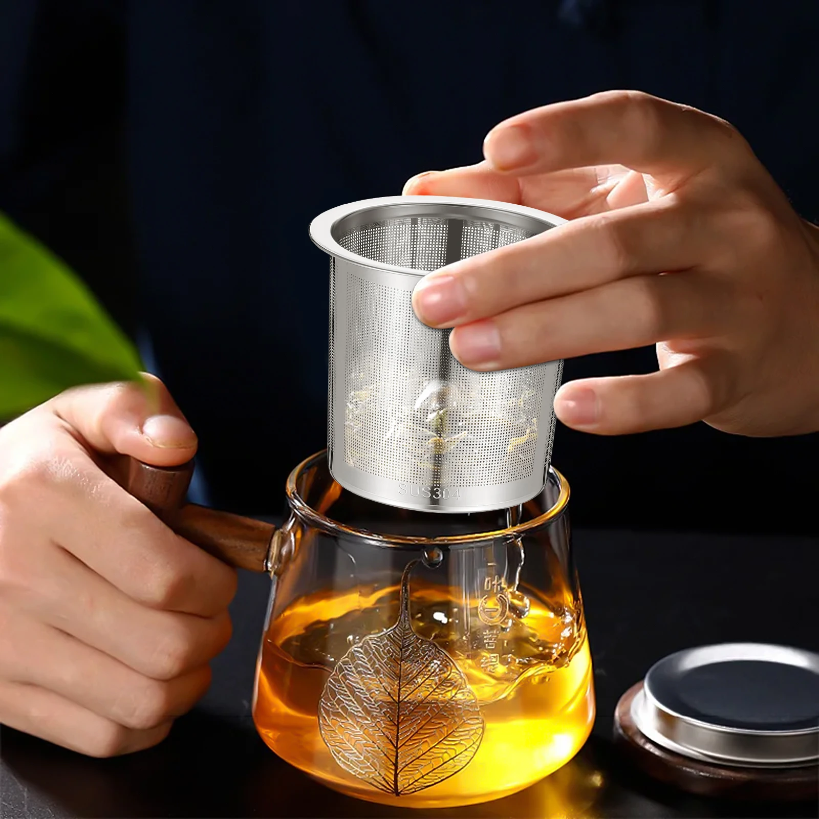 

Stainless Filter Tea Strainer Fine Mesh Sieve Cold Brew Maker Reusable Grounds Strainers Easy Clean Durability