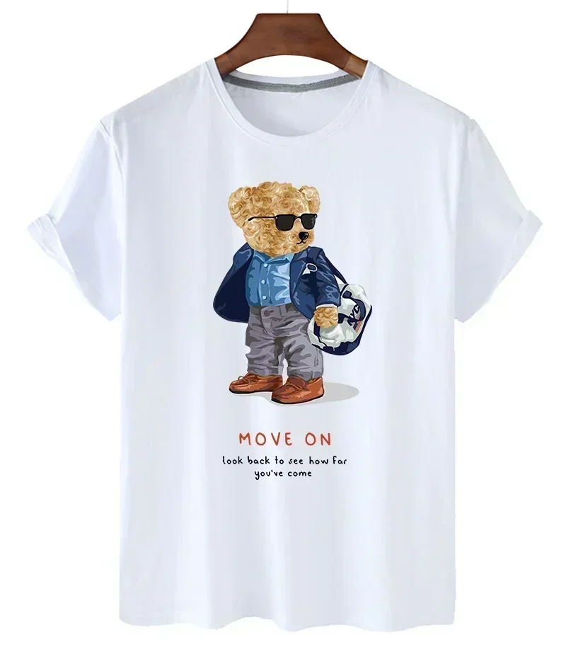 Funny Bear Print Tshirt Women Fashion Cartoon Harajuku Casual T-shirt Female Summer Short Sleeved Top Tees Unisex T Shirt