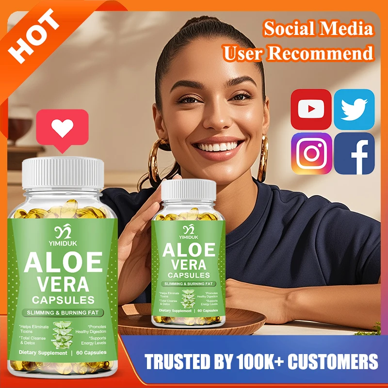 

Yimiduk Aloe Vera Supplement, Support Powerful Internal Cleansing & Full Body Detox, Helps Maintain Balanced Stomach Acidity