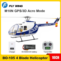 2025NEW FLY WING BO-105 Helicopter 10CH M10 GPS 4 Blade Plane 20min Flight 5000mAh Dual Motor Simulation Model H1 RTF Airplane