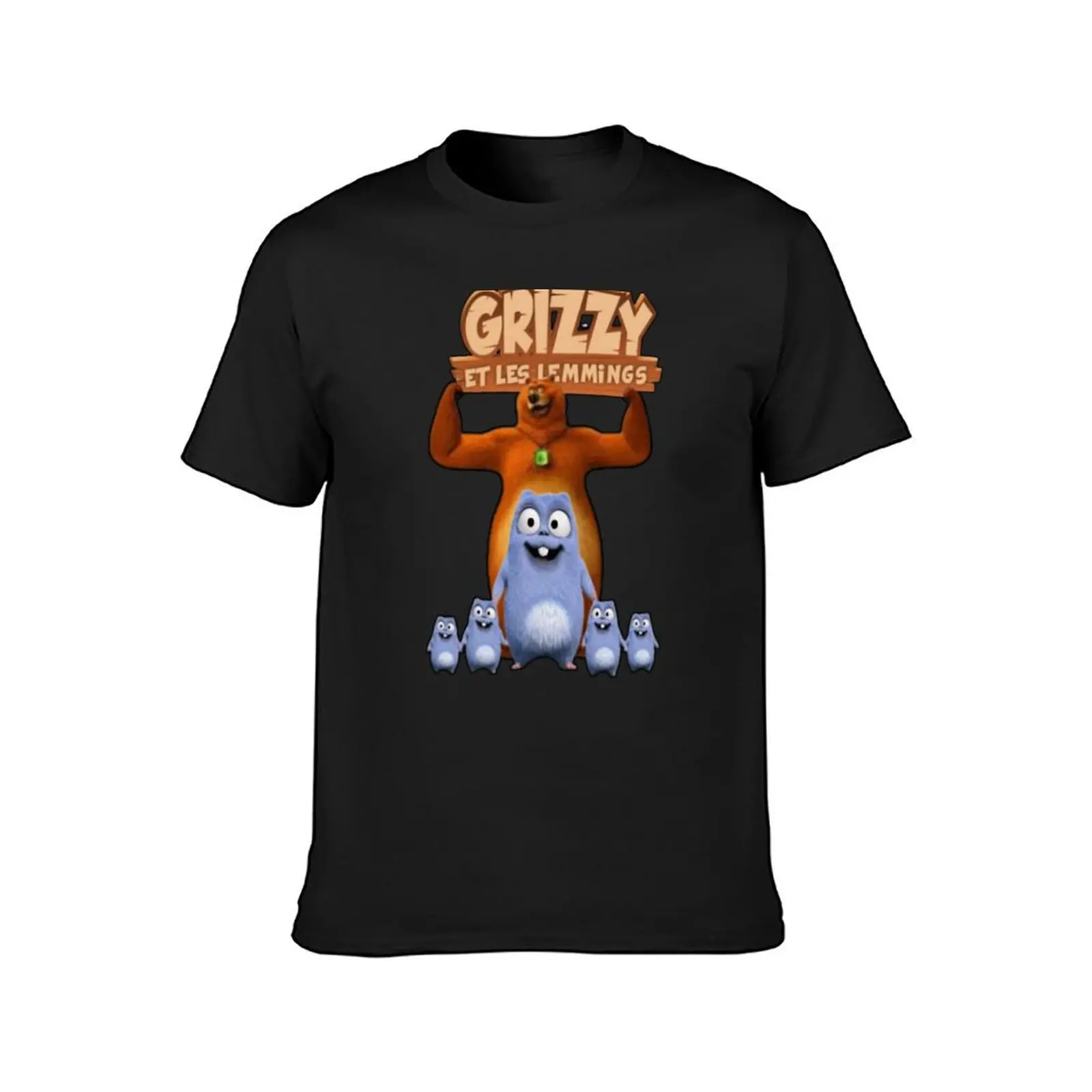 Grizzy and lemmings T-Shirt Blouse quick drying T-shirts for men cotton