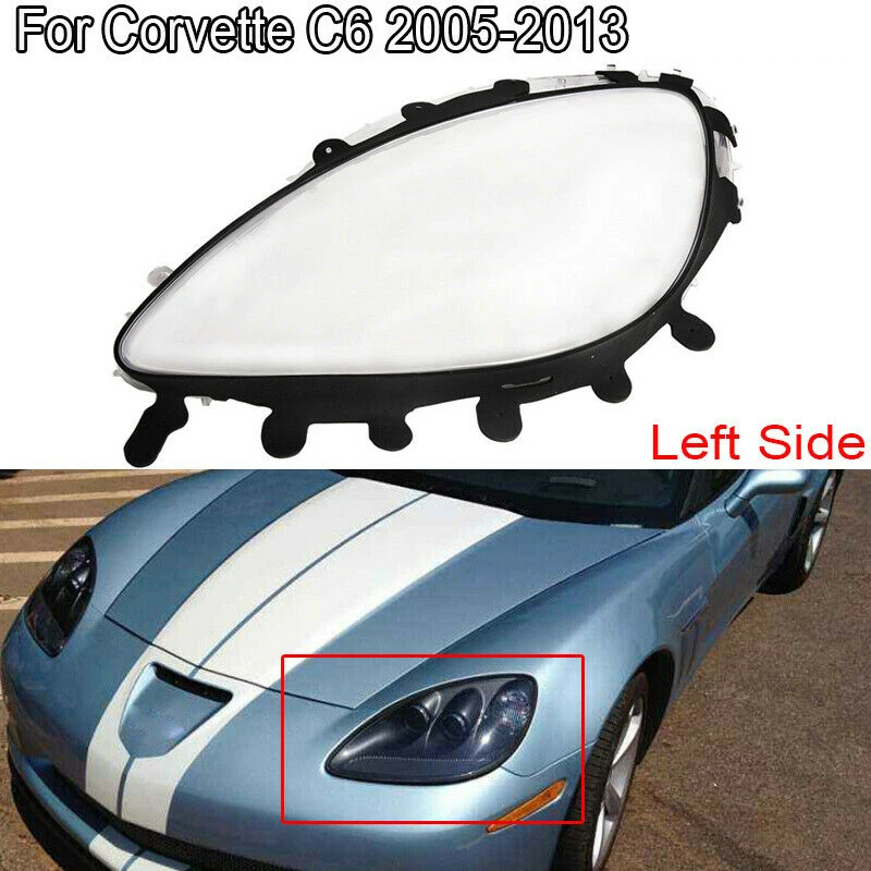 

Durable Car Left Headlight Lenses+Gaskets Clear for Chevrolet Corvette 05-13