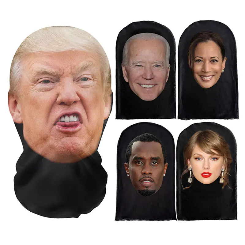 3D Printed Trump Pattern Funny Masks Breathable Elastic Mesh Full Face Masks Party Cosplay Props Balaclava Headcovers