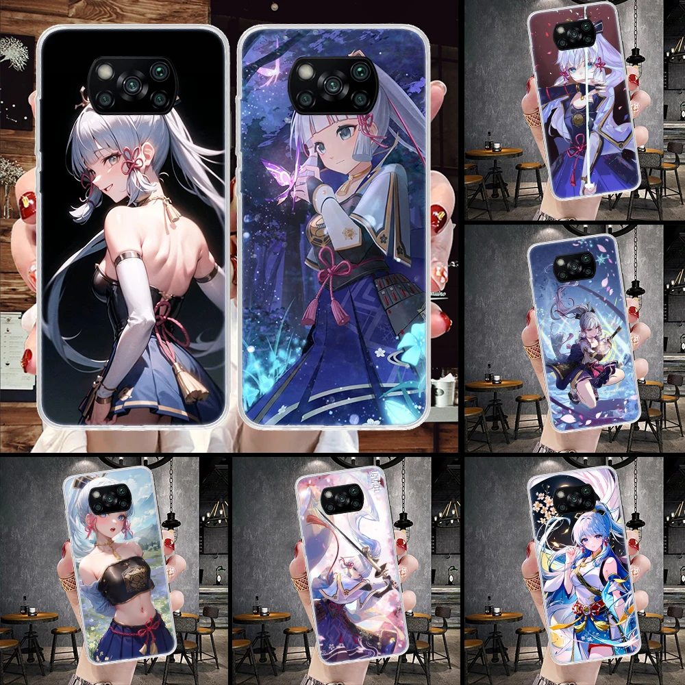 Genshin Impact Kamisato Ayaka Phone Case For Xiaomi Poco X6 X5 X4 X3 Nfc F6 F5 Pro F4 F3 M5S M5 M4 M3 M2 F2 F1 Cover Coque Shell