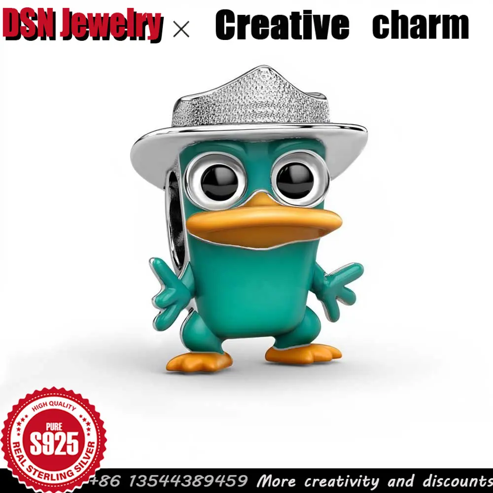 

Ювелирные изделия DSN, серебряный шарм 925, индивидуальный стиль Диснея, мультяшная утка, детский игровой шарм, роскошные ювелирные аксессуары, индивидуальный подарок