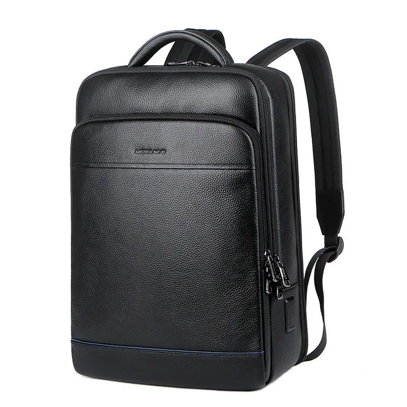 

2024 Fashion Cow Genuine Leather Men Backpacks Real Natural Leather Student Backpack Boy Luxury Brand Large Computer Laptop Bag