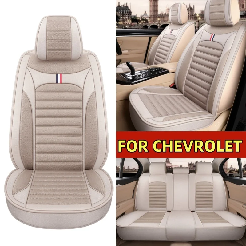 

FOR CHEVROLET Car seat cover wear-resistant, breathable, soft and comfortable linen full wrap 5 seat cover four seasons