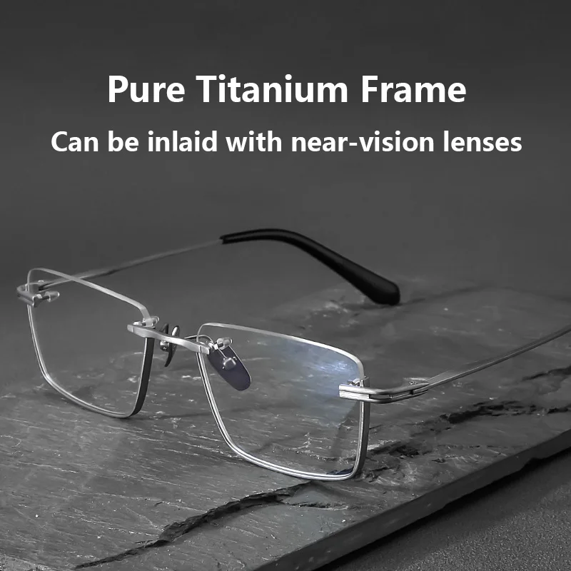 

Pure Titanium Retro Glasses Men Square Eyewear 2023 New Woman Fashion Half Optical Frames Myopia Prescription Eyeglasses