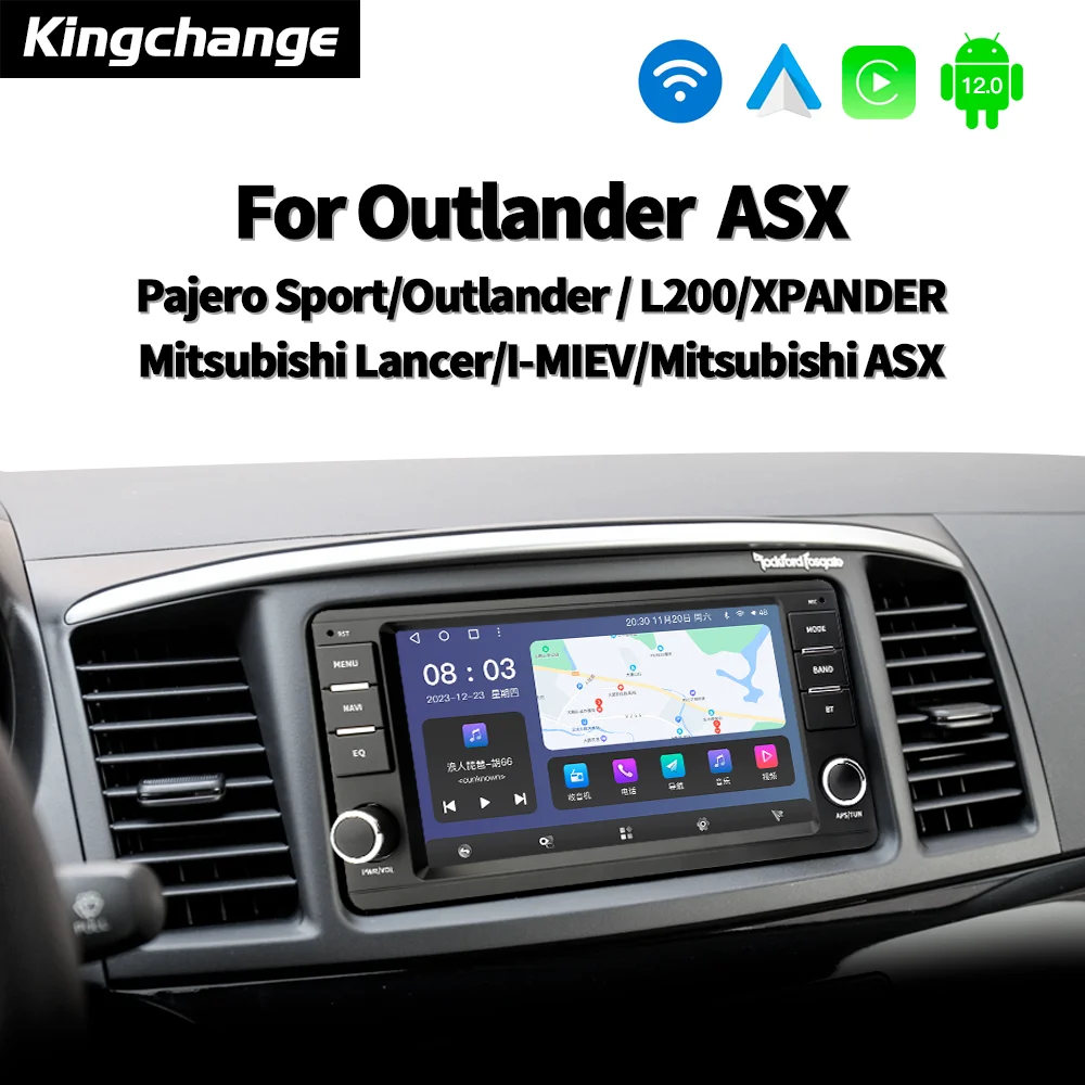 Kingchange Android 12 Car Multimedia Player For Mitsubish Universal Outlander ASX Pajero 2014-2017 GPS Della Radio CarPlay Navi