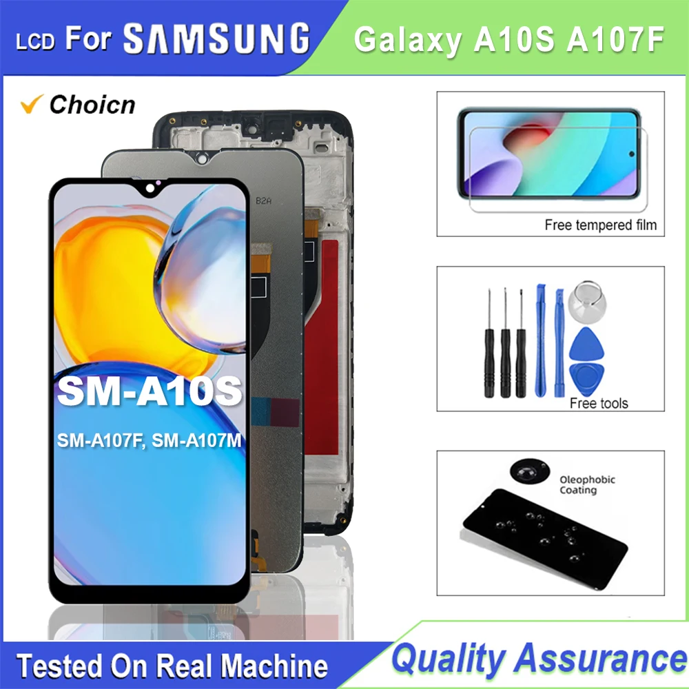 Tela LCD de 6.2 polegadas para Samsung Galaxy A10S A107F, Display LCD com Touch Screen e Digitalizador para Samsung A10S A107