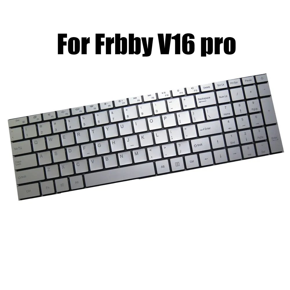 Клавиатура для ноутбука с подсветкой для Frbby V16 pro, США, серебристая, новая