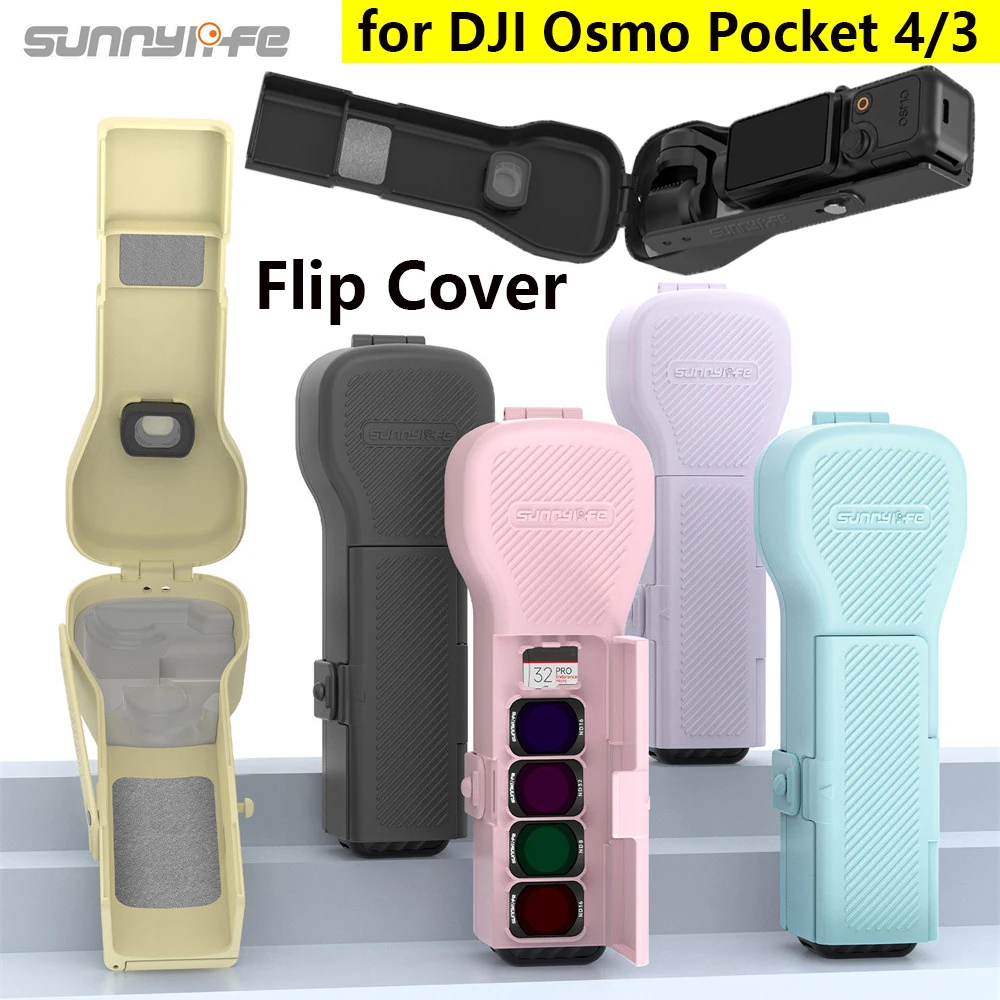 

Sunnylife Flip Cover for DJI Osmo Pocket 4/Pocket 3 Protective Cover Camera Lens Screen Protector with Filter Slots Storage Case