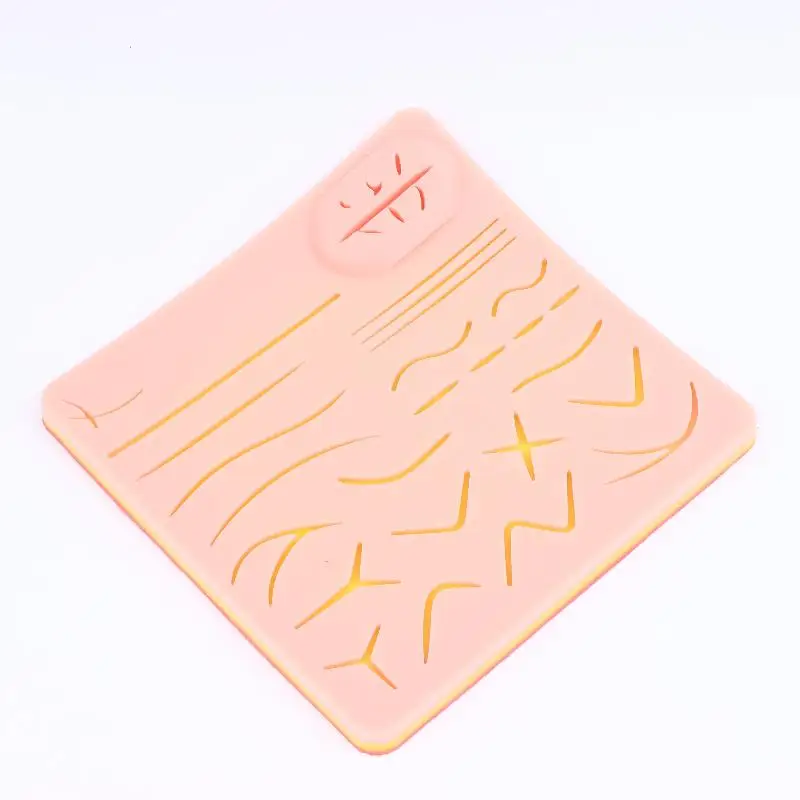 قابلة لإعادة الاستخدام مجموعة خياطة جراحية وسادة سيليكون الجلد الجروح خياطة الممارسة صدمة محاكاة الجروح التدريب نموذج للتدريس #1