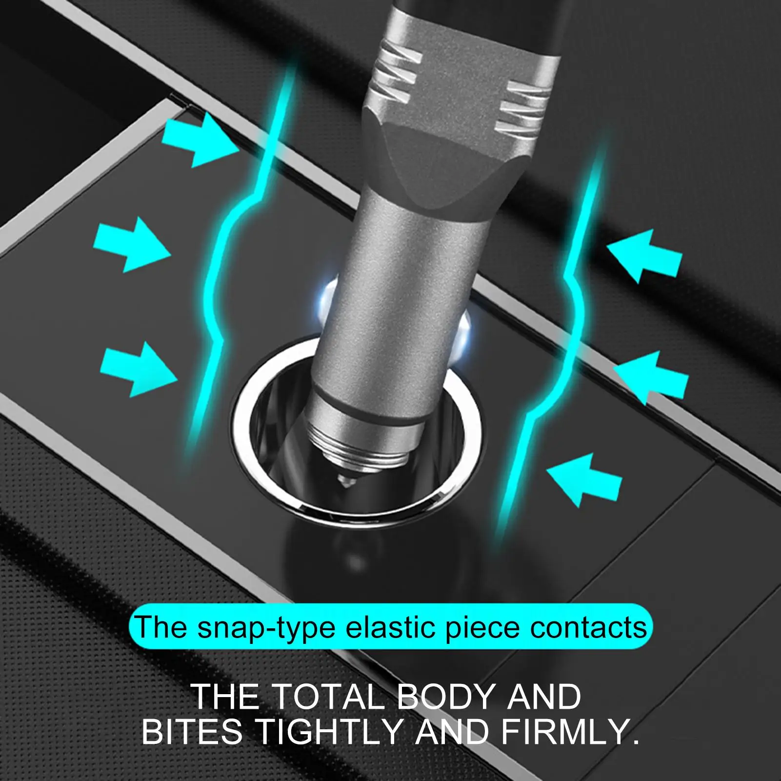 Senter Mobil Lampu LED Terang Dapat Diisi Ulang Cocok untuk Mobil 12V/24V Senter Pengisian Daya Mobil dengan Port USB dan Tipe-C