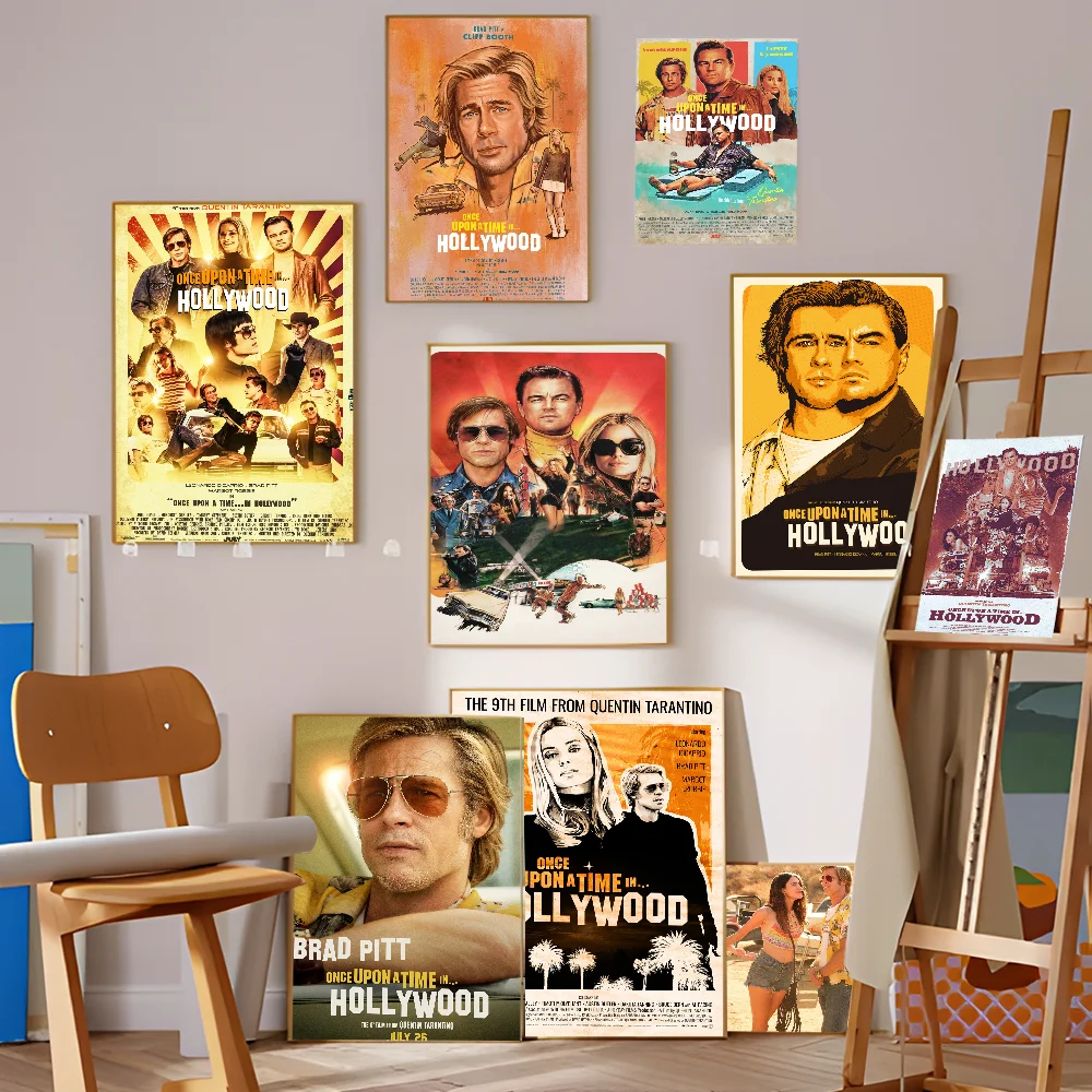 Once Upon a Time in Hollywood Whitepaper Poster Waterproof Paper Sticker Coffee House Bar Aesthetic Art Wall Painting