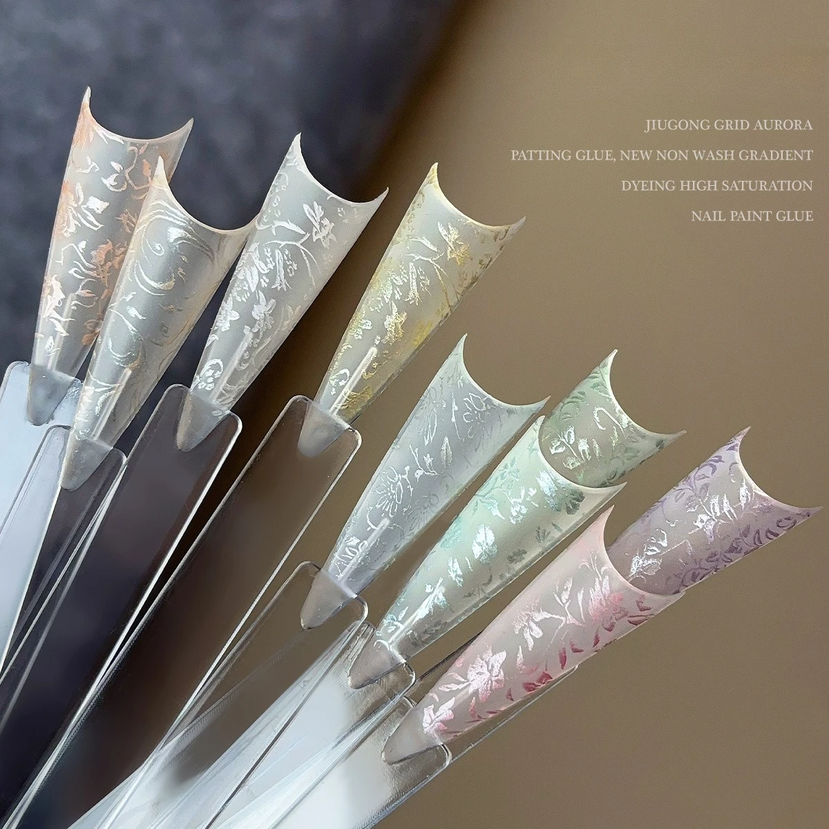 9 ألوان مسمار الفن الساتان ضوء الربت الغراء مزورة ضوء الجاكار عالية التشبع التدرج مسمار البولندية هلام الورنيش للتقليم #4