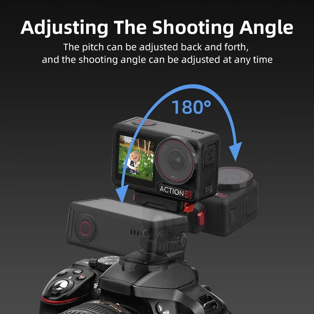 Base de liberação rápida flymile sapata fria para dji osmo action 5 pro/4/3 gimbal base de liberação rápida para acessório de montagem de remoção rápida