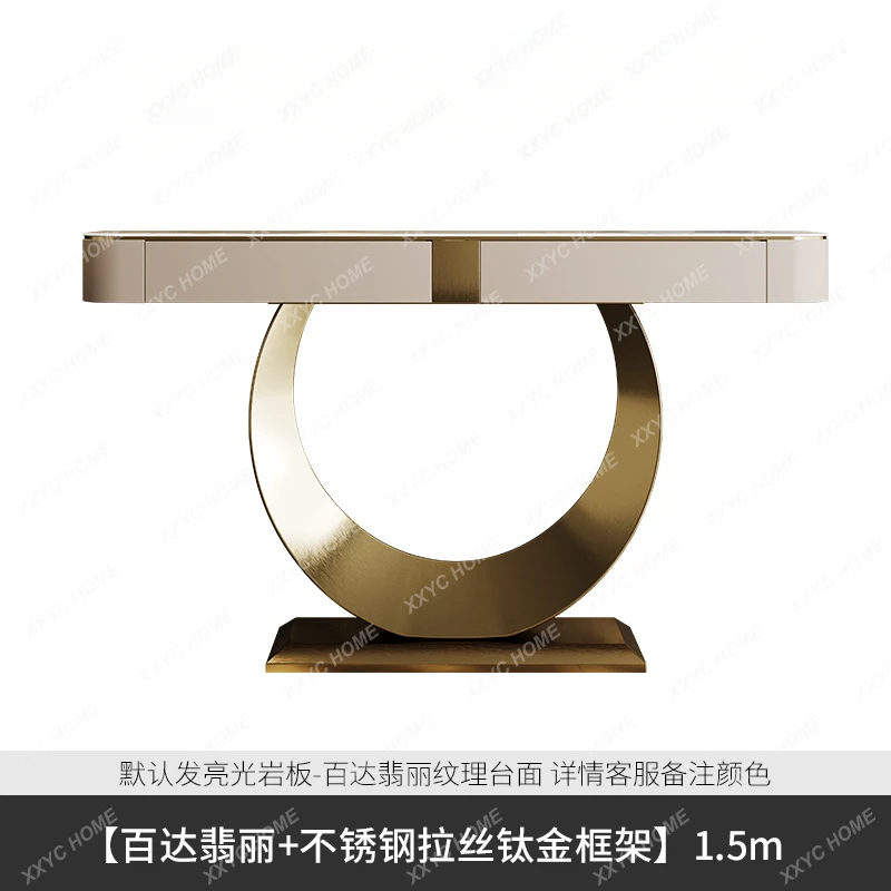 

Console Affordable Luxury Style High-End Hallway Corridor Curio Cabinet Aisle Stone Plate Entrance Rack Side View Pieces Table