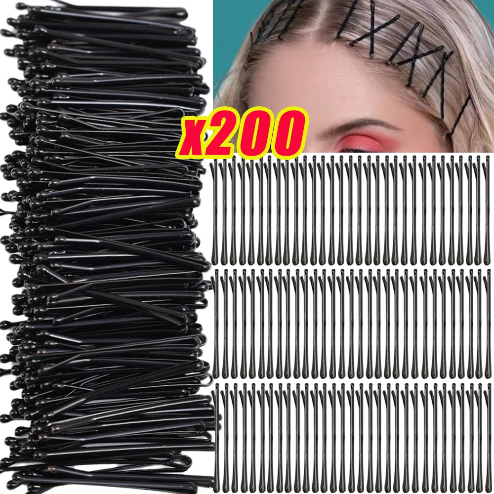 3.5 CM Ultra-Onzichtbare Zwarte Rechte Lijn Haar Clip Langdurige U-vormige Naald Dame Haarspelden Krullend golvend Grips Vrouwen Bobby Pins