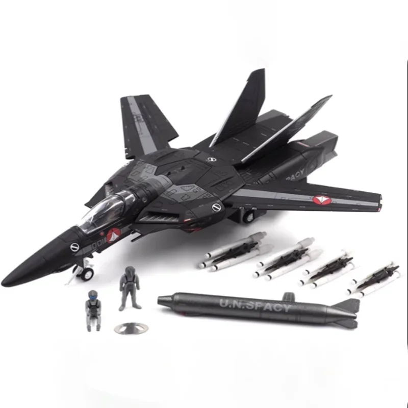 Calibre Wings 1/72 Scale Battlestar Macross VF-1S Skull Stealth Aircraft Militarized Combat Air Force Model Toy Gift