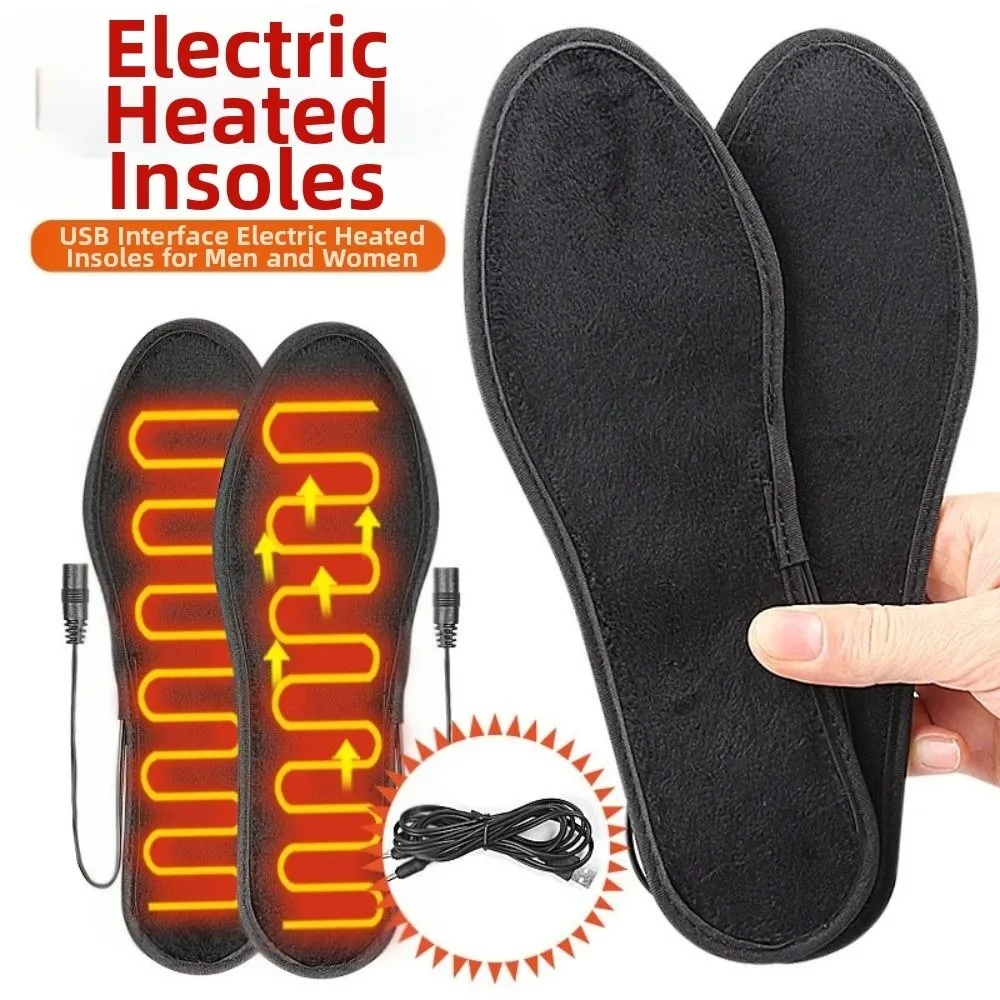 Washable USB Heated Shoe Insoles Unisex Rapid Heating Feet Warmer Sock Mat Soft Safe Warm Thermal Insoles Outdoor Skiing