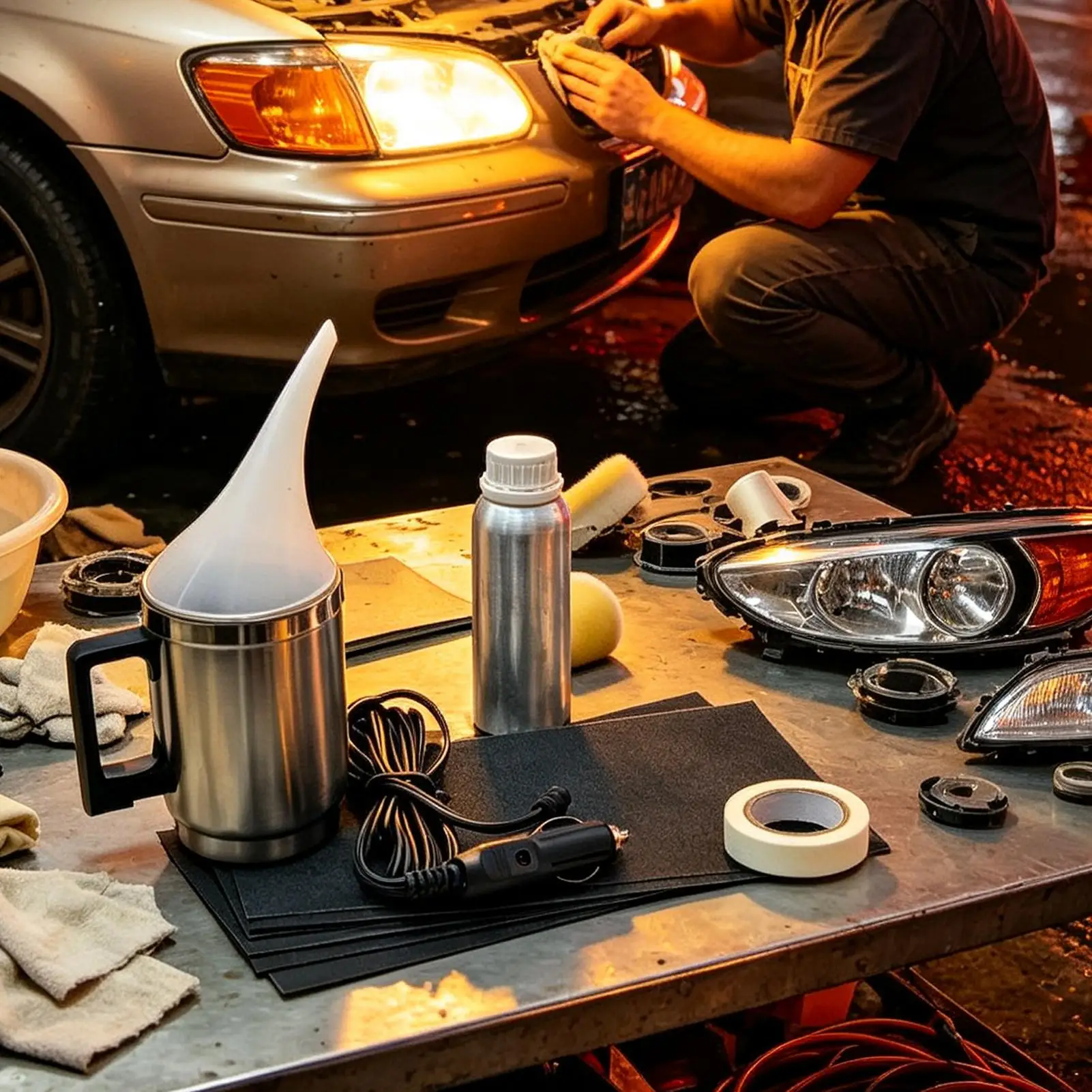 Headlight Cleaning Kit Headlamp Lens Polishing Renewal Set Headlight Refurbishing Tools For Automotive Sedan Truck SUV Home