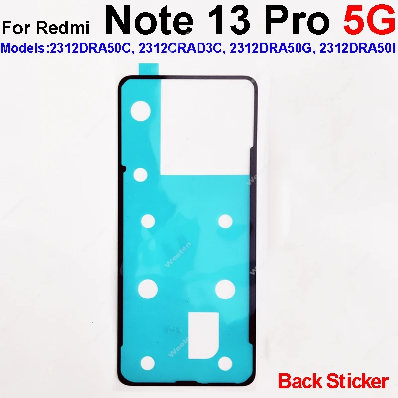 Back Battery Cover Adhesive Sticker For Xiaomi Redmi Note 13 Pro 4G 5G Discovery Turbo Back Housing Adhesive Tape Repair Parts