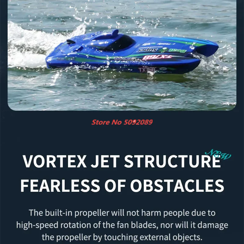 2.4G Brushless RC Speedboat 40CM Large Remote Control Turbojet Speedboat Ship 30km/h High Speed Watercraft Toys for Children Toy