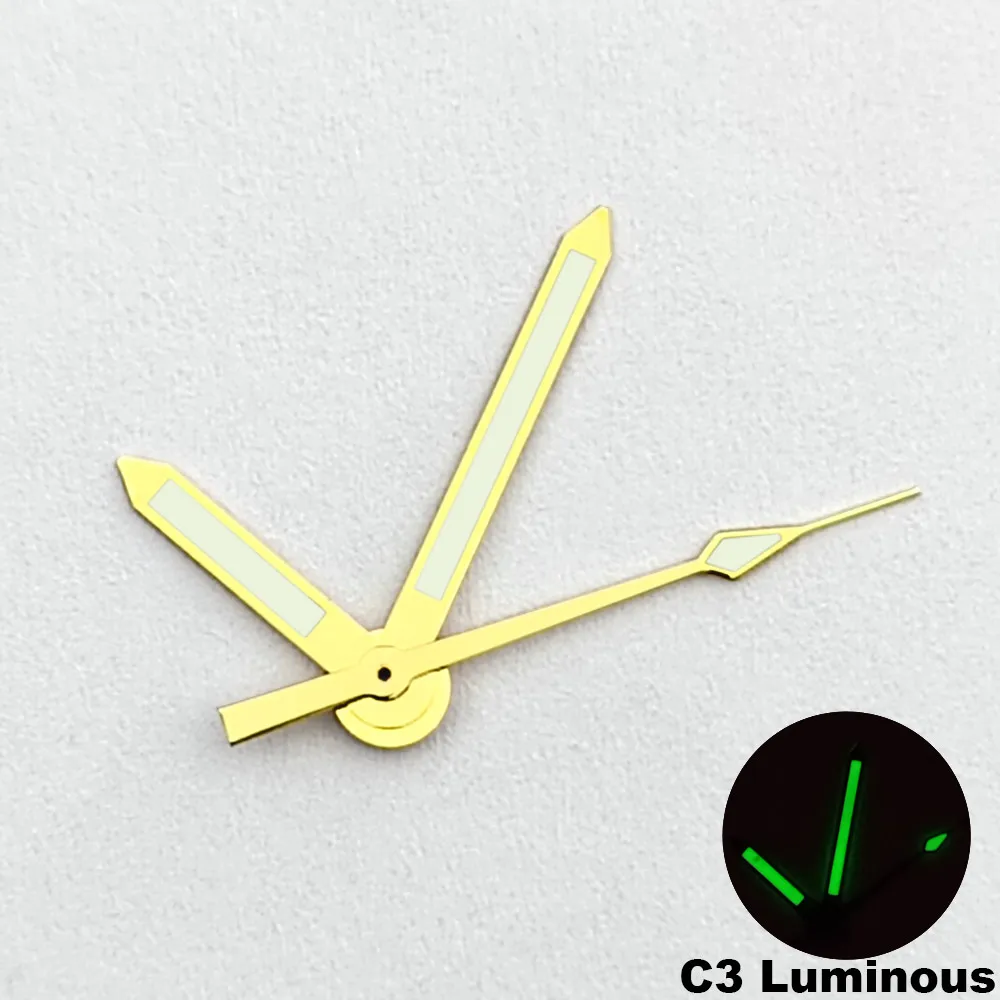 13.5mm Watch Hands Silver Gold black C3 Green Luminous Needle Watch Accessories for NH-35/NH36/4R/7S Watch parts accessories