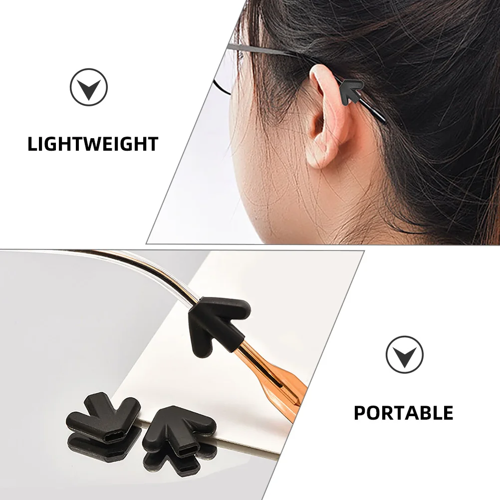 

10 Pairs Non-slip Ear Hook Women Glasses Eyeglasses Soft Temple Grips Silicone Grippers up