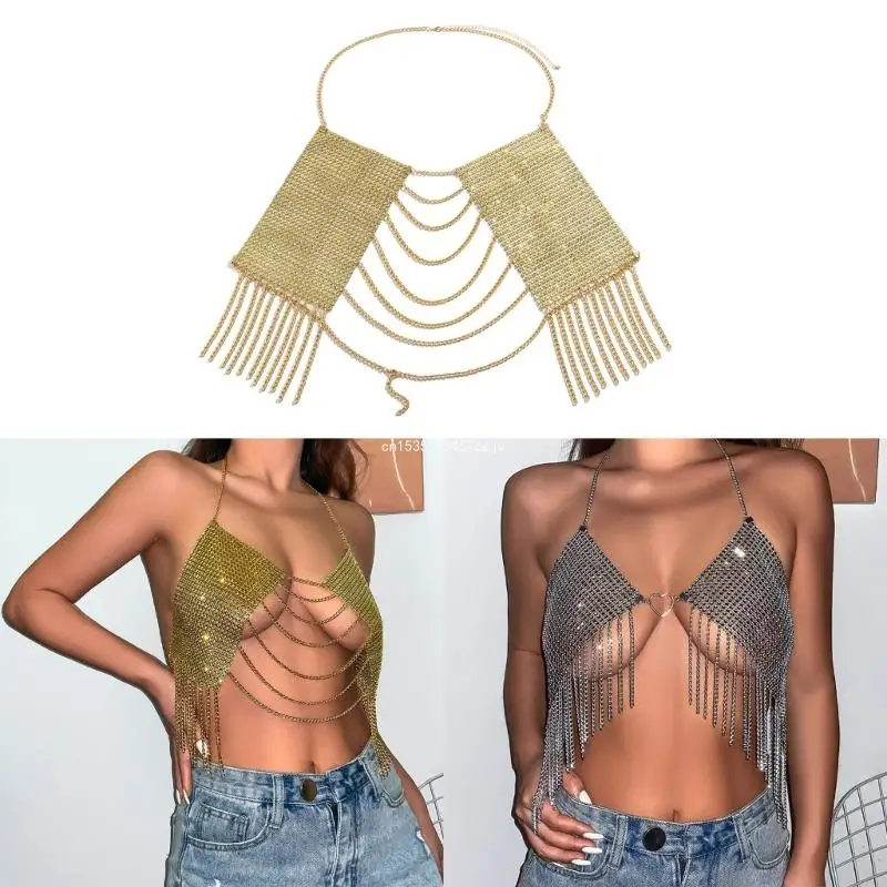 Hollowed Sexy Body Chain Belly Waist Chain Necklace Summer Beach Bra Body Jewelry for Women Girls Accessories Dropship