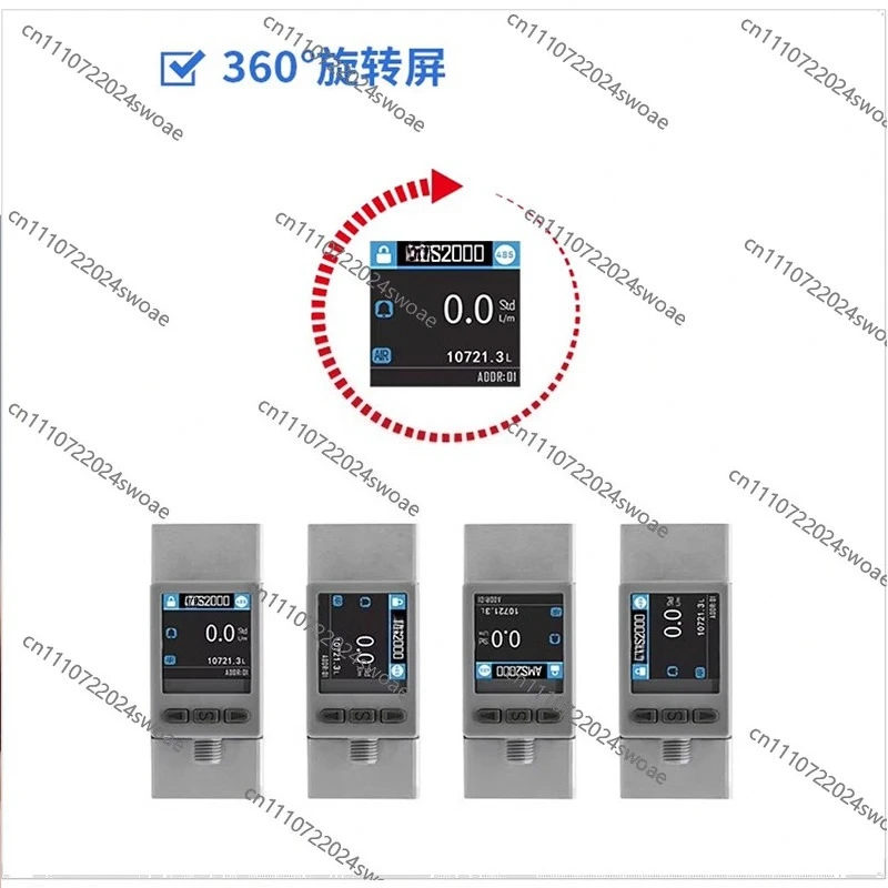 For Intelligent Digital Thermal Gas Mass Flowmeter AMS2000 Oxygen Air 0-500L/min