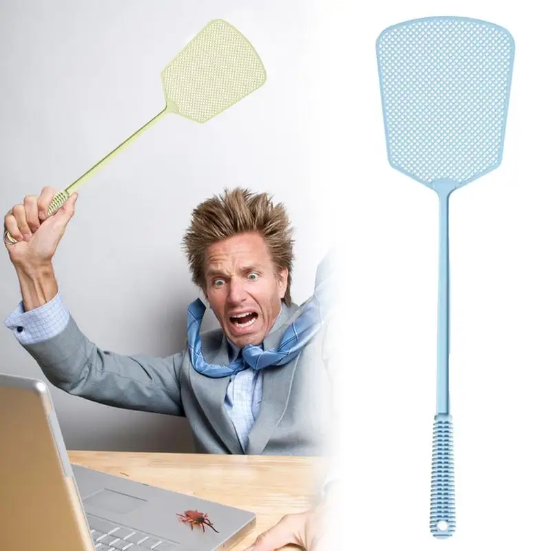 Matamoscas de mosca de mango largo, dispositivo de mano multifuncional, resistente, para el hogar/interior/exterior