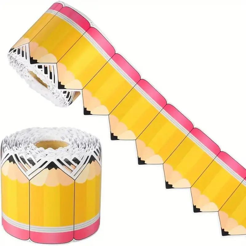 ملصقات السبورة الملفوفة بالقلم الرصاص، ملصقات حدود الغرفة المزخرفة، ملصقات زخرفية مصنوعة يدويًا #3