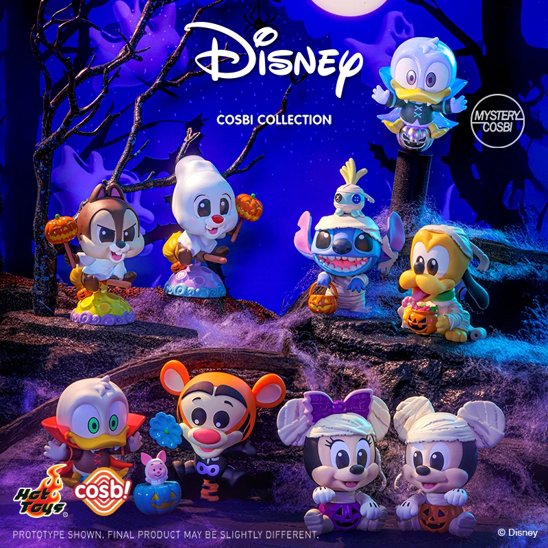 

ОРИГИНАЛЬНЫЕ популярные игрушки Disney Pumpkin Party Cosbi коллекция Микки Стич Чип Дейл фигурка слепая коробка день рождения загадочные подарки