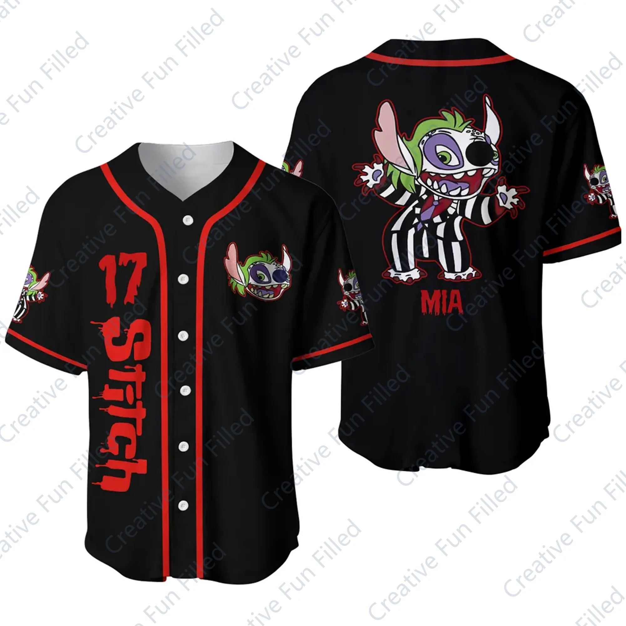 2024 Disney New Summer Vintage Stitch/ Angel Disney Jersey Shirt Stitch Gift For Sport Oversized Baseball Jersey Special Edition