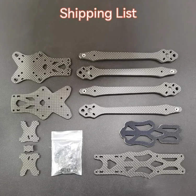 All Carbon Fiber Rack para Rc Racing, FPV Crossover Machine, Apex Freestyle, Hardware Reforço, 7 em