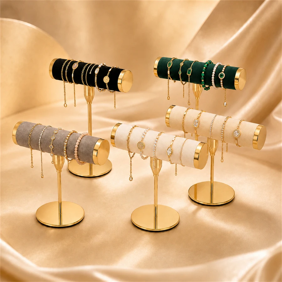 High-quality Microfiber Fabric Display Stand With Metal Edges At Both Ends Suitable Displaying Bracelets Watches Display Props